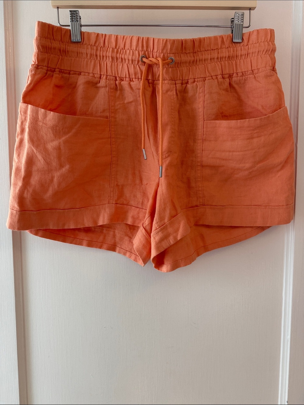 Athleta Peach Linen Cabo Shorts 12